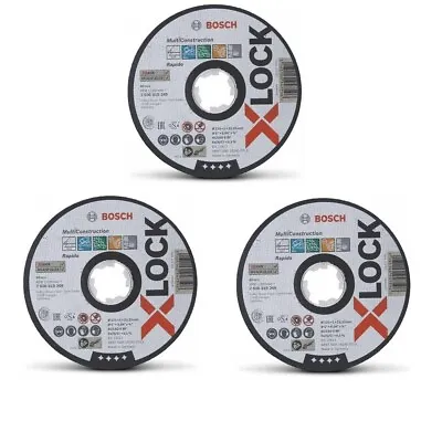 $22 • Buy 3 X Bosch X-Lock 125mm X 1mm Multi-Material Cut Off Discs - Multiconstruction