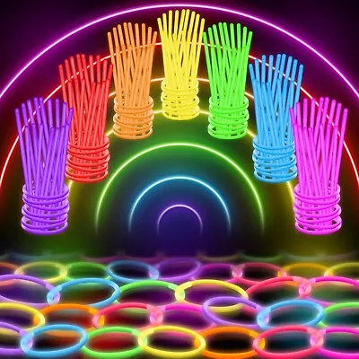 100/200/500 Pack Ultra Bright Glow Sticks Bulk Glow In The Dark Party Supplies 8 • $14.12