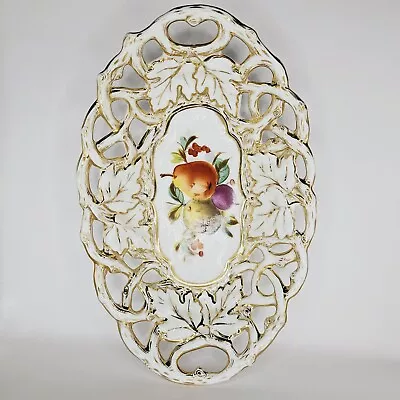 C.T. Carl Tielsch Altwasser Germany Porcelain Fruit Oval Bowl 1875 - 1909 • $100