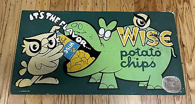 VTG 60s 22” It’s The Flavor WISE POTATO CHIP Owl Hippo Sign Advertising Display • $199.95