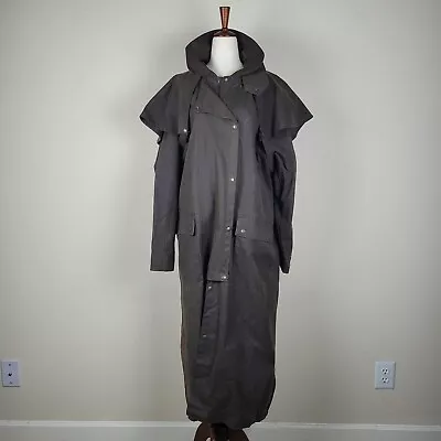 The Australian Outback Collection Coat Mens Medium Oilskin Leather Drover Duster • $110