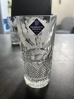 £120 • Buy Edinburgh Crystal Thistle High Ball Glasses Set Of 2. Nee And Labelled