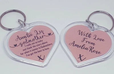 £2.99 • Buy Thank You Godmother, Godfather, Godparents Keyring, PERSONALISED , Keepsake,Gift