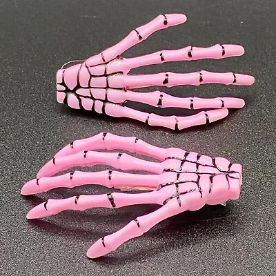 Light Pink Skeleton Hand Alligator Clip Barrettes • $12.50