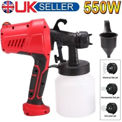 Electric Paint Sprayer 550W Airless Spray Gun Hvlp Handheld Outdoor Garden Fence • £16.99