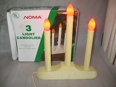 Vintage Noma  3 Light Candolier Christmas Dripping Candle W/ Box & Lamps Works • $11