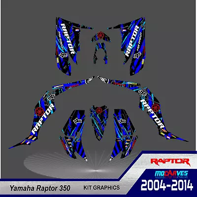 $150 • Buy Yamaha Raptor 350  Gráphics Kit  2004-2006-2009 To 2014  Decals Stickers ATV 