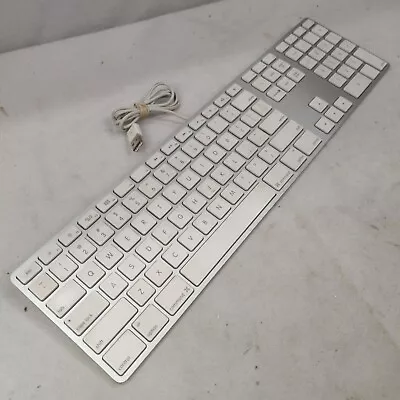 Apple A1243 Wired Keyboard W/ Numeric Keypad Silver/White Used Tested And Works • $21.29