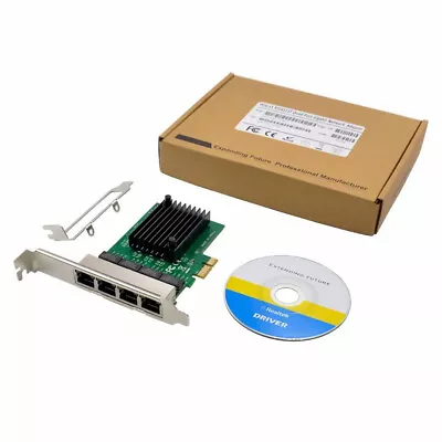 4 Port Gigabit Ethernet PCI-e PCIe X1 Network Adapter Card NIC Realtek Chipset • $39.80