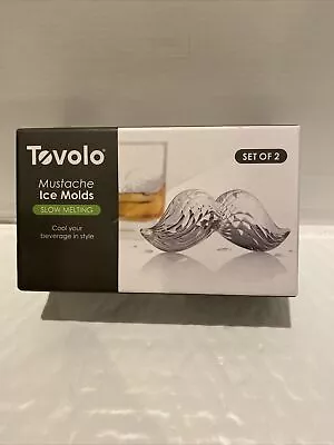 Tovolo Mustache Ice Mold Slow Melting Whisky Whiskey Ice 2 Molds Novelty Gift • $20.48