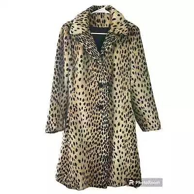 Vintage FahionBilt Casuals ILGWU Cheetah Faux Fur Coat Size S  • $75