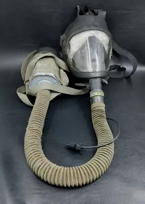 US Military M25A1 Tank Gas Mask MSA 1986 Medium M10A1 Canister M9 Carrying Sling • $49.99