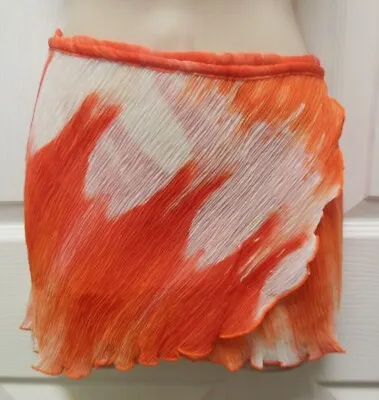 Capezio MIcropleated Orange Cream Wrap Ballet Skirt IM346 Lettucedge Tiedyed • $9.49