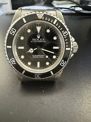 Rolex Mens Submariner Stainless Steel Watch No Date Black Dial Bezel 14060 1994 • $8200