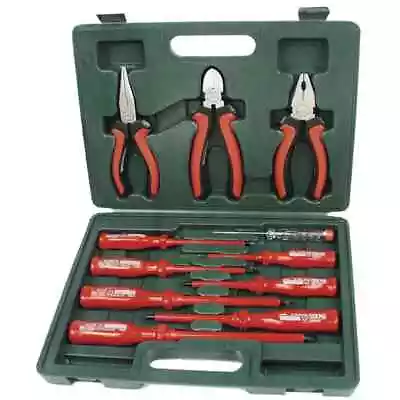 Brüder Mannesmann 11 Piece VDE Screwdriver And Pliers Set Tool W/ Case 11240 Vid • £35.99