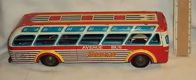 Vintage Daiya Friction Tinplate Avenue Bus From Japan 1970 • $254.98