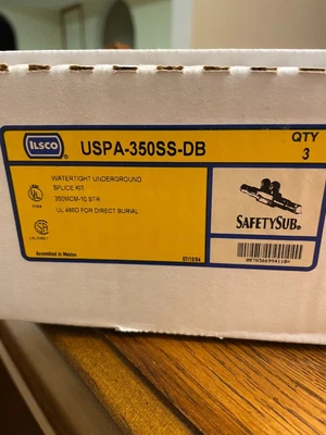 $150 • Buy ILSCO USPA-350SS-DB Direct Bury Connector Watertight Underground Splice Kit