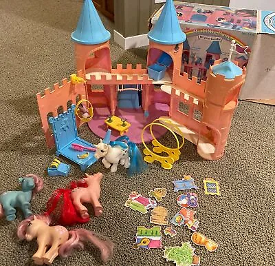 Vintage 1980’s Pink My Little Pony Dream Castle With Box & Ponies • $99