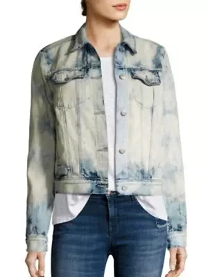 J BRAND Harlow Shrunken Bleached Y2K  Dirty Denim  Trucker Jacket Size XS • $40