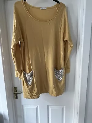 Plus Size Mustard Coloured Long Sleeve Top • £3.50