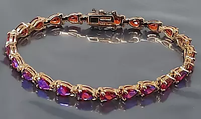 Vintage UTC Sterling Silver GP Purple CZ Bracelet 7 1/2  • $95