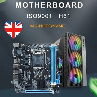 H61 Motherboard LGA1155 Socket I3/I5/I7 CPU Desktops MainBoard Support 2 X DDR3 • £29.99
