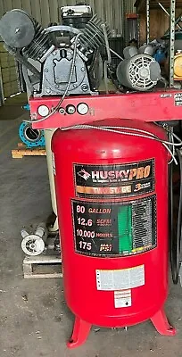 $700 • Buy Husky Pro 2 Stage Air Compressor 80 Gallon 5 Horse Power 175 Psi 12.5 Scfm