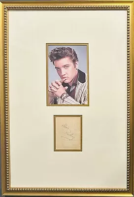 Elvis Presley Signed Elvis Presley Autographed Cut W Photo Framed JSA The King • $7499