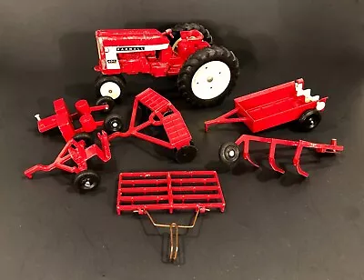 Vintage Ertl Metal International Harvester Farmall 404 Tractor W/ 6 Implements • $150