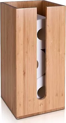 £11.99 • Buy Bamboo Toilet Roll Paper Holders Box Storage Organiser