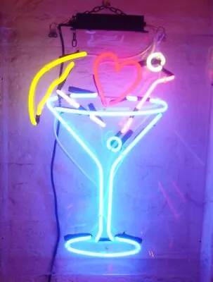 14 X6  Martini Cup Bar Love Heart Neon Sign Acrylic Light Lamp Display ZS869 • $79.98