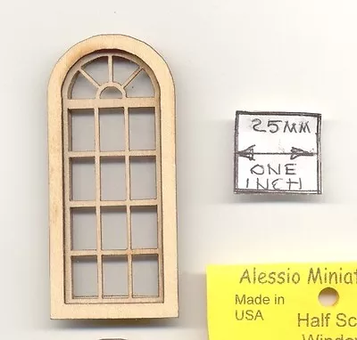 Half Scale - Palladian Window 2169HS Wood Dollhouse Miniature 1/24 Scale USA • $15.96