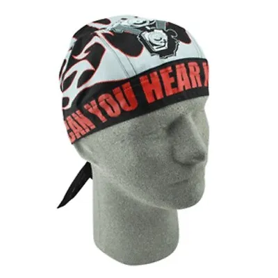Red Grey Black Can You Hear Me Now Doo Rag Headwrap Skull Cap Biker Helmet Liner • $7.49