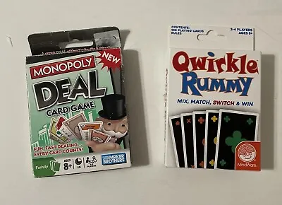 Card Game Bundle - Qwirkle Rummy And Monopoly Deal - Both Complete! • £17.85