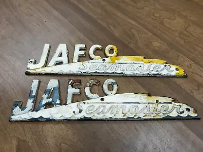 Used JAFCO Marine Seamaster Boat 1950s Sheffield PA Emblem Badge Metal PAIR • $200