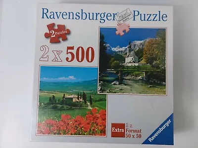 Ravensburger Jigsaw Puzzle Val D'Orcia Tuscany & Ramsau Germany 2x500 New Sealed • $14.98