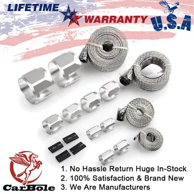 $29.69 • Buy Silver Steel Braided Hose Kit Engine Dress Up Kit Vacuum/Fuel/Oil Line/Radiator