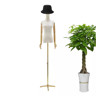 Female Mannequin Torso Dress Clothing For Display With/Tripod Stand Gold New • $118.99