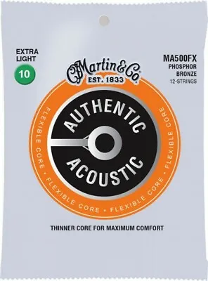 Martin MFX700 Flexible Core Phos Bronze 12 Strings Acoustic String Ex Lt 10-54 • $16.39