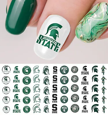 Michigan State Spartans College Sports Team Nail Art Decals - Salon Quality! • $4.99