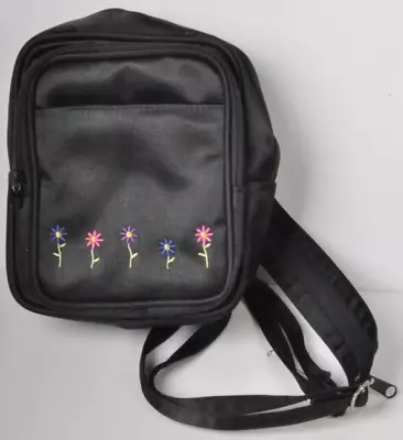 Vintage Y2K Black Simple Daisy Backpack Handbag • $35