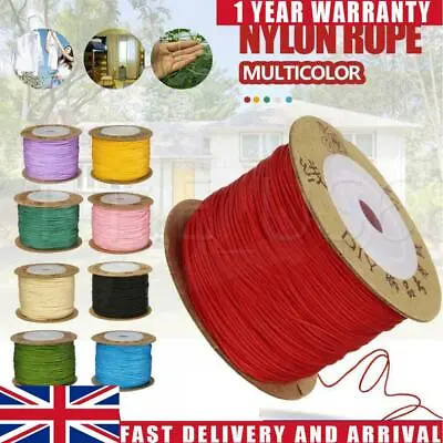 £19.99 • Buy 100m 0.8mm Nylon Cord Thread Chinese Knot Macrame Beading Bracelet Braided DIY