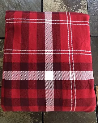 Martha Stewart Twin Flannel Red Checkered Reversible Duvet Cover • $39.99