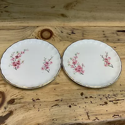 Set Of 2 W.S. George Bolero Porcelain Plate Peach Blossom 22 Kt Gold Trim 7” • $12.47