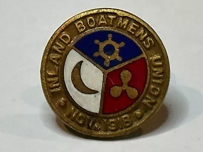 Old Vintage Inland Boatmans Union ILWU SIU November 1918 Screwback Lapel Pin • $39.99