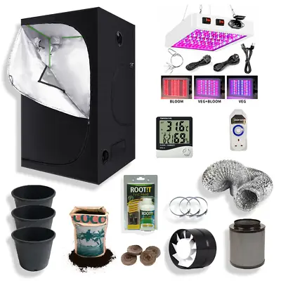 £205 • Buy Complete Full Spectrum LED Grow Light Tent Kit Hydroponics Greenbox Grow Room