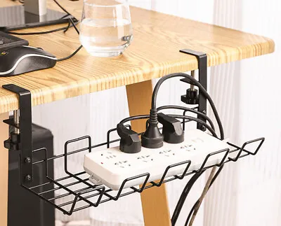 Under Desk Cable Management Tidy Surface Mounted Cable Tray Basket For Desk • £9.45