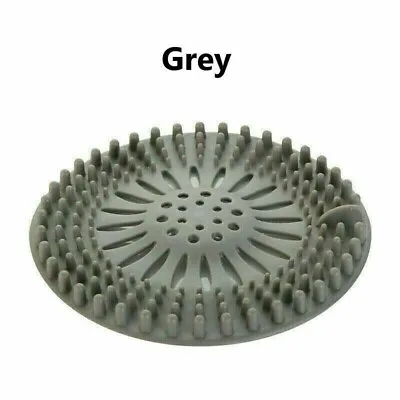 Hair Trap Shower Bath Plug Hole Waste Catcher Stopper Drain Sink Strainer - GREY • £1.69