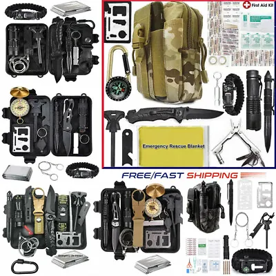 Camping Survival Gear Kit Military Tactical Emergency EDC Outdoor Hiking Molle • $27.99