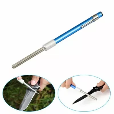 3 In1 Diamond Pocket Blade Knife Sharpener Pen-file Outdoor Tool Fish Saw Hook • $8